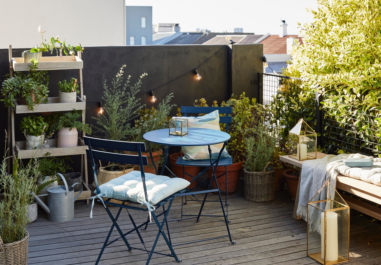 Camden bistro table and chairs, £95, John Lewis