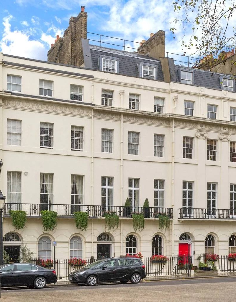 Exterior view of terraced London houses